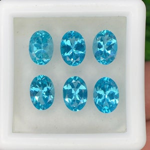 Natural Top Quality BLUE APATITE Faceted Oval Shape Calibrated Loose Gemstone 5x7mm 5.10 Cts