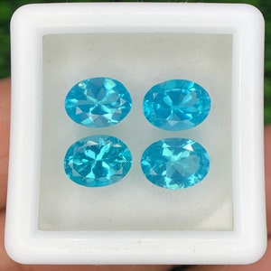 Natural Top Quality BLUE APATITE Faceted Oval Shape Calibrated Loose Gemstone 6x8mm 5.15 Cts