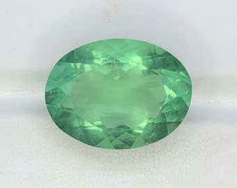 Natural Green Fluorite Faceted Oval Shape Cut Loose Gemstone 20 Cts 15x20x10mm Approx