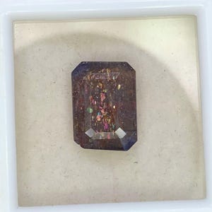 Natural Multi Flakes Bloodshot Iolite Sunstone Faceted Octagon Gemstone 8x11x4.8mm 3 Carats image 3