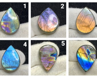 Beautiful Top Quality Natural Rainbow Fire/Multi LABRADORITE PEAR Cabochon Loose Gemstone For Pendant/jewellery