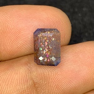 Natural Multi Flakes Bloodshot Iolite Sunstone Faceted Octagon Gemstone 8x11x4.8mm 3 Carats image 2