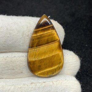 Cabujón de ojo de tigre amarillo natural, piedra preciosa suelta para colgante/joyería, 21 x 35 x 5 mm, 29 cts