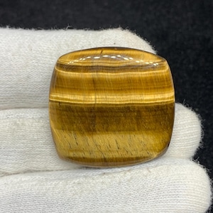 Cabujón de ojo de tigre amarillo natural, piedra preciosa suelta para colgante/joyería, 31 x 32 x 5 mm, 53 cts
