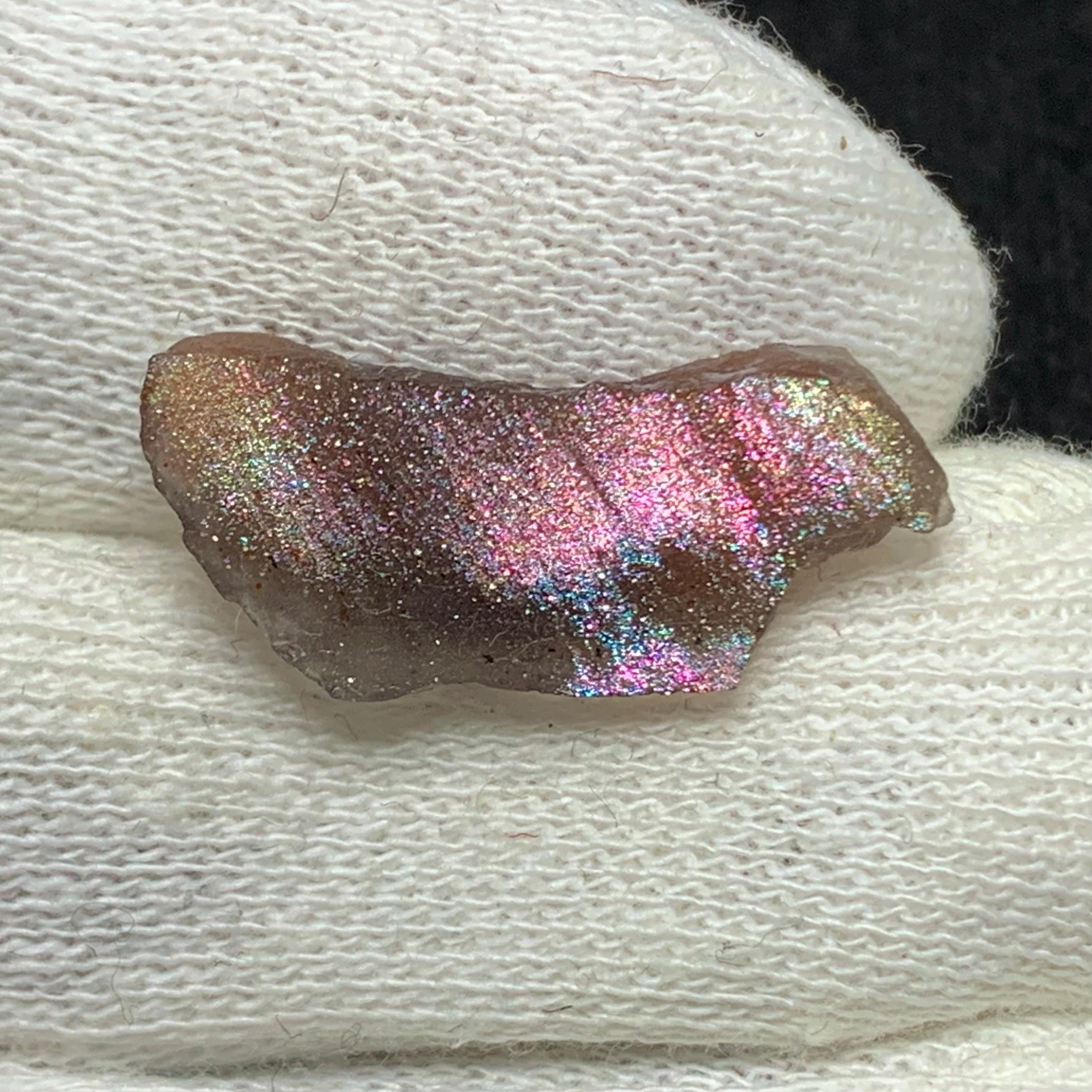 Natural Rainbow PURPLE HAZE SUNSTONE Raw Slice Loose Gemstone From