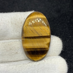 Cabujón ovalado de ojo de tigre amarillo natural, piedra preciosa suelta para colgante/joyería, 21 x 36 x 5 mm, 34 cts