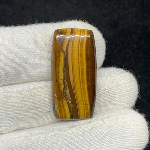 Cabujón de ojo de tigre amarillo natural, piedra preciosa suelta para colgante/joyería, 16 x 32 x 5 mm, 31 cts