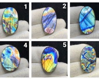 Mooie topkwaliteit natuurlijke regenboog vuur/multi LABRADORITE ovale cabochon losse edelsteen voor hanger/sieraden