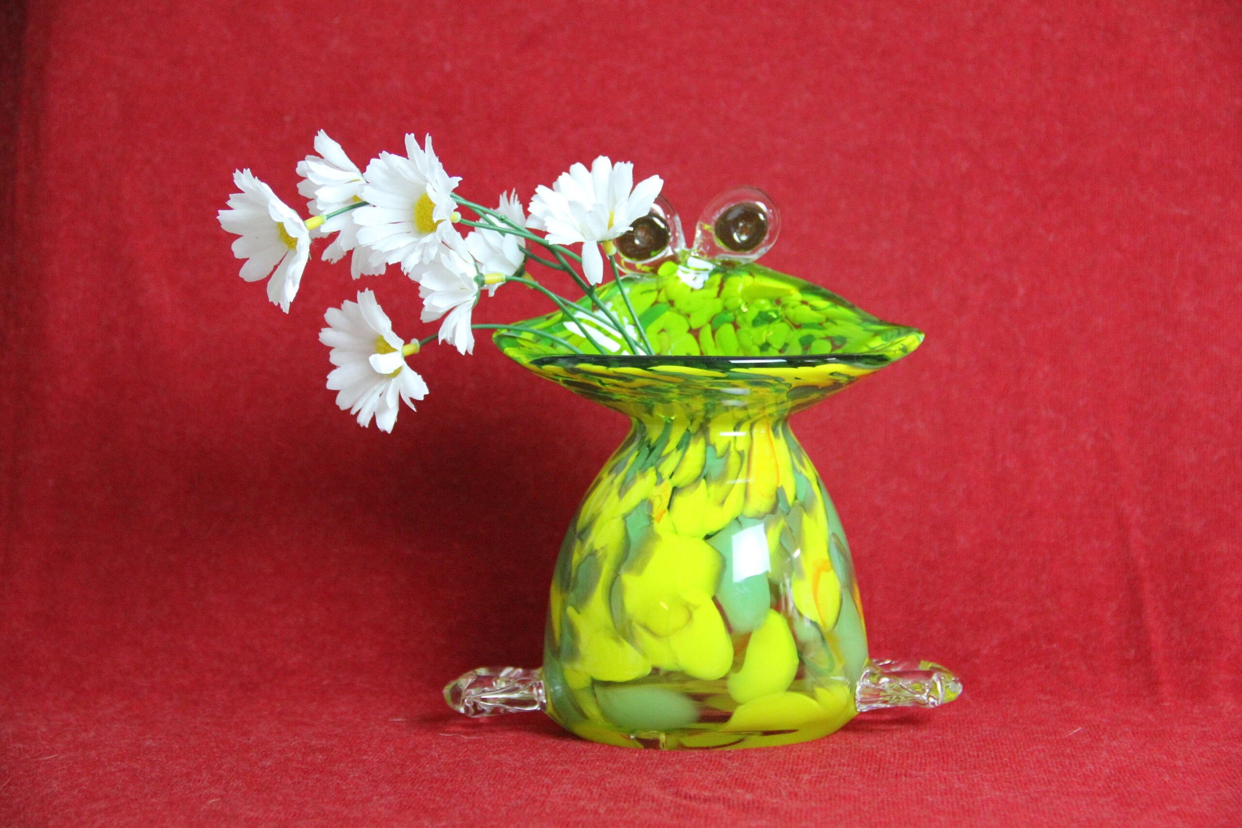 Frog color glass vase vintage handmade 1990 USSR Etsy