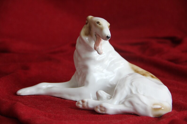 Lomonosov porcelain dog figurine russian borzoi greyhound | Etsy