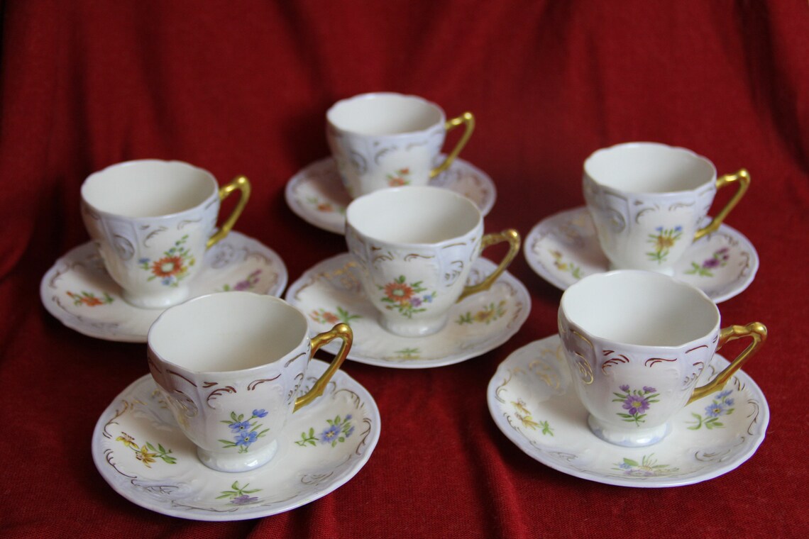 Vintage Czech porcelain tea set 12 pcs 1958 every piece Etsy