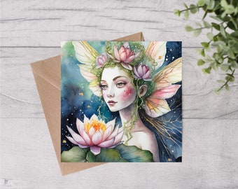 Lotus Fairy "Celeste" Greetings Card