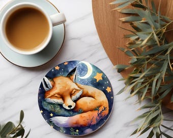 Moonlit Dreams - Round Ceramic Coaster