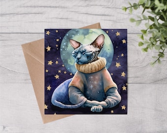 His Royal Highness Sphynx Cat Greetings Card