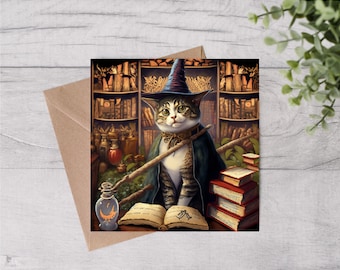 Witches Cat - The Spellcaster Greetings Card