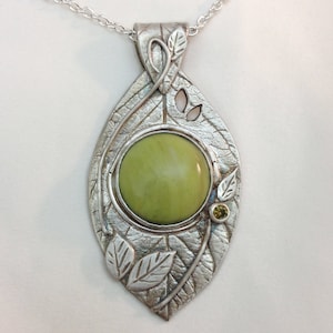 Silver Flora Pendant, Silver Necklace, statement jewelry, Metal Clay Jewelry, Fine Silver, .999 Pure Silver, one of a kind, deLibelle