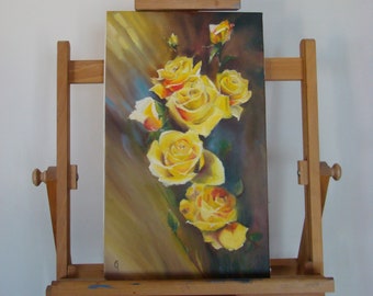 Roses, flowers, oil painting on canvas