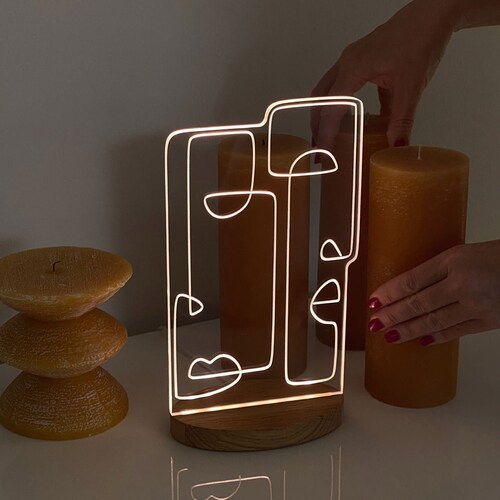 ART Series Lamp Face Led Lamp Decoration Desk Lamp Etsy