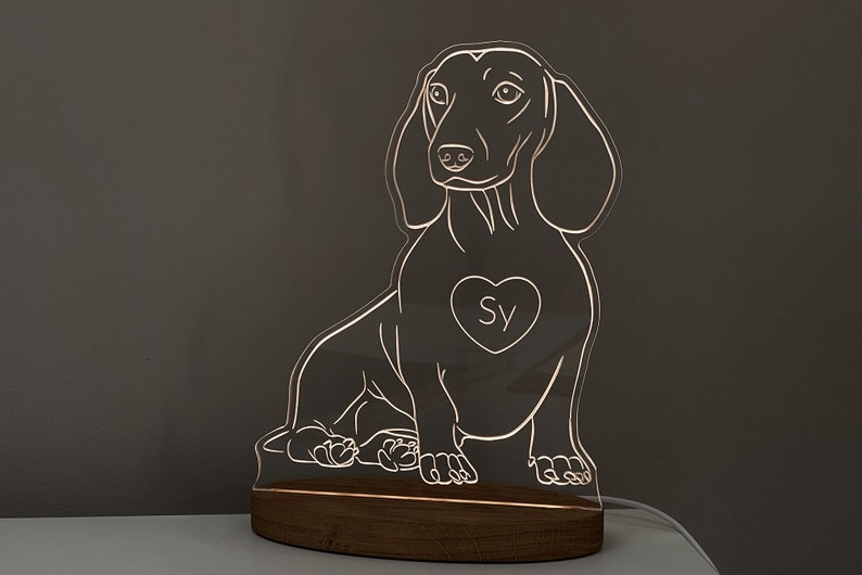 Dachshund mini neon Personalised led lamp Decoration Desk lamp USB lamp Modern home decor Night lamp Neon light effect image 4