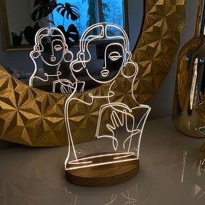 Lampada serie ART / tempo per un libro / mini neon / lampada da scrivania / lampada USB / arredamento moderno per la casa / lampada da notte / effetto luce al neon