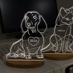 Dachshund mini neon Personalised led lamp Decoration Desk lamp USB lamp Modern home decor Night lamp Neon light effect image 1