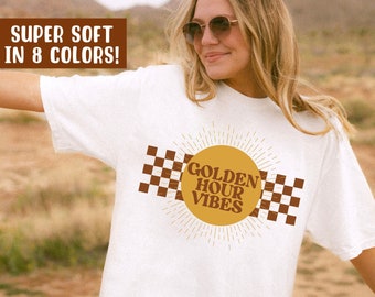 Photographer Tshirt Golden Hour Shirt Photography Gift for Wedding Photographer Gift Photographer Shirt Retro Photography T-Shirt Sunset Tee