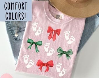 Christmas Labor and Delivery Nurse Shirt Labor Delivery Nurse Bow Shirt Doula Shirt Midwife Gift Mother Baby Nurse Shirt Pediatric Nurse Tee