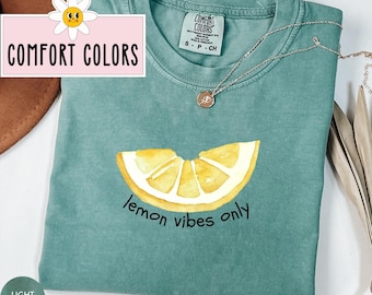 Comfort Colors® Lemon Shirt Citrus Shirt Watercolor Lemon Tshirt Aesthetic Fruit Shirt Vintage Fruit Tee Cottagecore T Shirt Gardening Gift