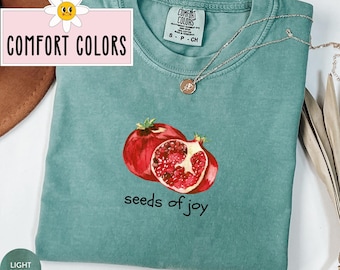 Comfort Colors® Pomegranate Shirt Watercolor Pomegranate Tshirt Aesthetic Fruit Shirt Vintage Fruit Tee Cottagecore Shirt Gardening Gift