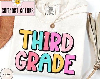 Third Grade Teacher Shirt Comfort Colors 3rd Grade Teacher T-Shirt Back to School TShirt 3rd Grade T Shirt Third Grade Teacher Team Gift