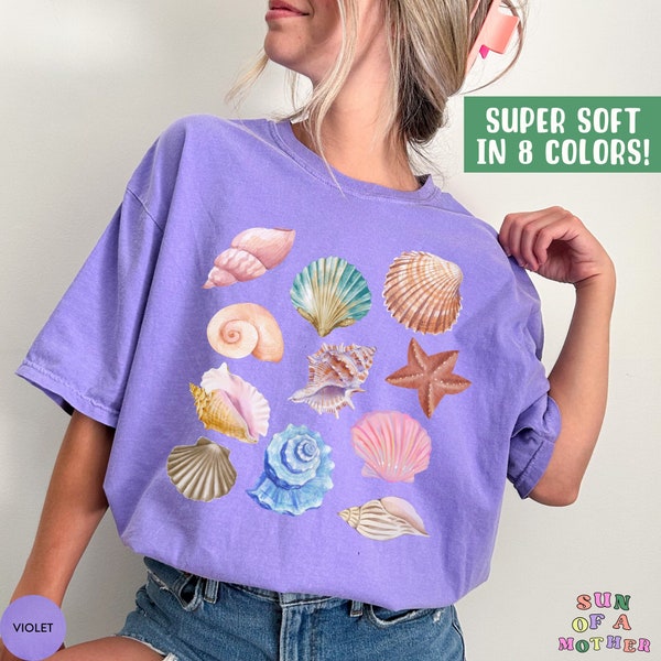 Vintage Seashell Shirt Mermaidcore Clothing Shell T Shirt Trendy Ocean Animal Shirt Beachy Shirt Oversized Comfort Colors Tshirt Mermaid Tee