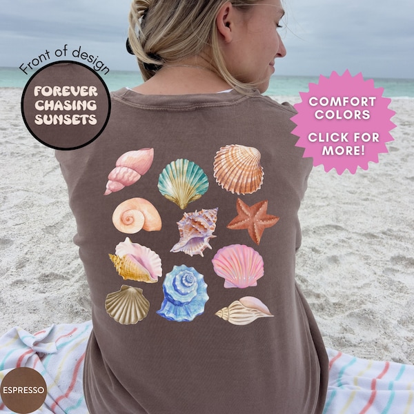 Vintage Seashell Shirt Mermaidcore Clothing Shell T Shirt Forever Chasing Sunsets Beachy Shirt Oversized Comfort Colors Tshirt Mermaid Tee