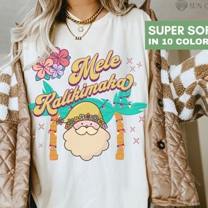 Hawaiian Christmas Shirt Mele Kalikimaka T Shirt Retro Hawaii Tshirt Beach Christmas Aloha Christmas Tee Tropical Hawaiian Shirt Christmas