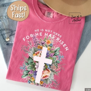 Easter Jesus Shirt He is Risen Shirt Christian Faith Tee Shirt Religious Easter Shirt Christian Cross TShirt Christian Religious Shirt Gift