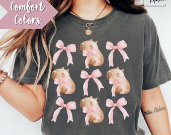Coquette Capybara Shirt Capybara Valentines Day Shirt Capybara T Shirt Cute Capybara Gift Capybara Lover Capybara TShirt Capybara Tee Shirt
