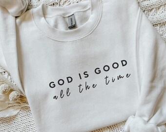 Sudadera con capucha de Dios es bueno Sudadera con capucha de Jesús Suéter de Jesús Sudadera con capucha de Dios Merchandising cristiano Sudadera con capucha de Jesús con cuello redondo para iglesia Suéter religioso