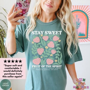 Boho Christian Strawberry Shirt Fruits of the Spirit Bible Verse Shirt ...