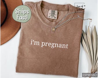 Camiseta de embarazada, camiseta de revelación de embarazo, camiseta de anuncio de embarazo, camiseta de baby shower, camiseta de revelación de bebé, camiseta de revelación de bebé para el esposo, camiseta de embarazada