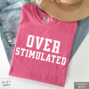 Comfort Colors Overstimulated Shirt for Mom Funny Mom Tshirt Funny Mothers Day Shirt Gift Homeschool Mom Shirt Oversized Unhinged T Shirt image 5