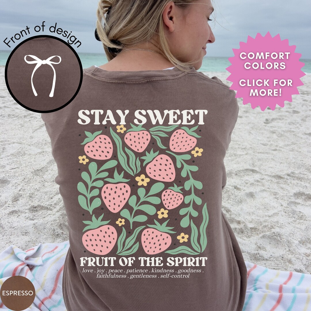 Boho Christian Strawberry Shirt Fruits of the Spirit Bible Verse Shirt ...