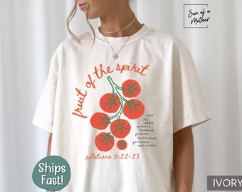 Fruit of the Spirit Christian Shirt Christianity Shirt Christian Tee Tomato Shirt Bible Verse Comfort Colors T Shirt Trendy Christian Tshirt