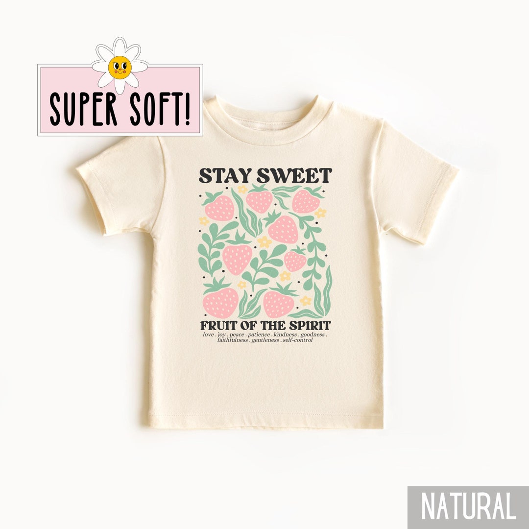 Kids Boho Christian Strawberry Shirt Fruits of the Spirit Bible Verse ...