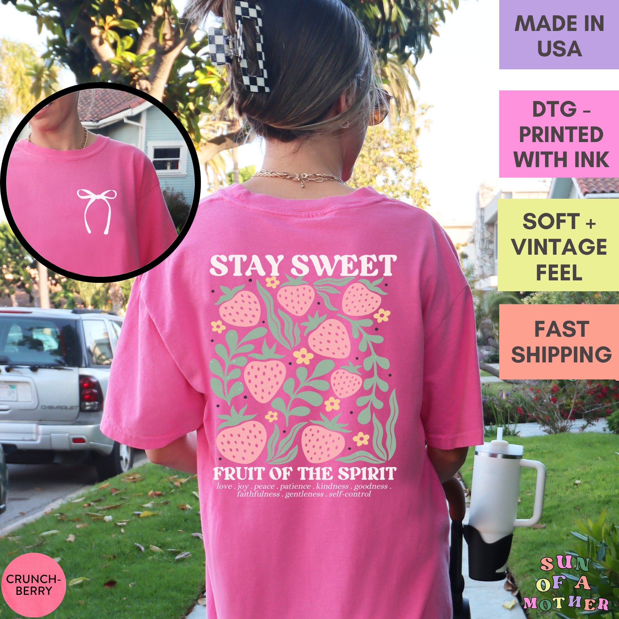 Boho Christian Strawberry Shirt Fruits of the Spirit Bible Verse Shirt ...