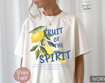 Fruit of the Spirit Shirt Christian Graphic Tee Italian Summer shirt Amalfi Coast Tshirt Bible Verse Tshirt Christianity T Shirt Lemon Shirt