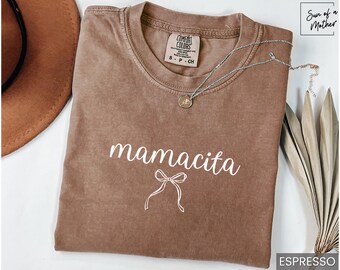 Comfort Colors Mom Shirt Mamacita Shirt Birthday Gift for New Mom First Mothers Day Shirt Pregnancy Announcement Tshirt Mom to Be Shirt