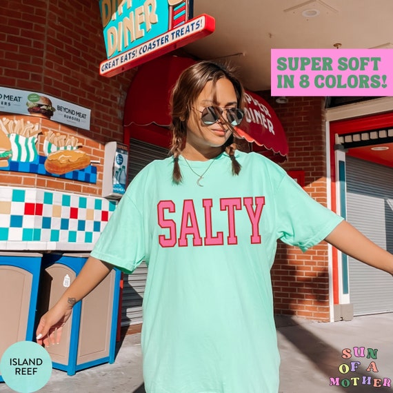 Salty Beach Shirt Trendy Comfort Colors Summer Shirt Cute Surfer Shirt Coconut Girl Shirt Preppy Clothes Beachy T Shirt Oversized VSCO Tee