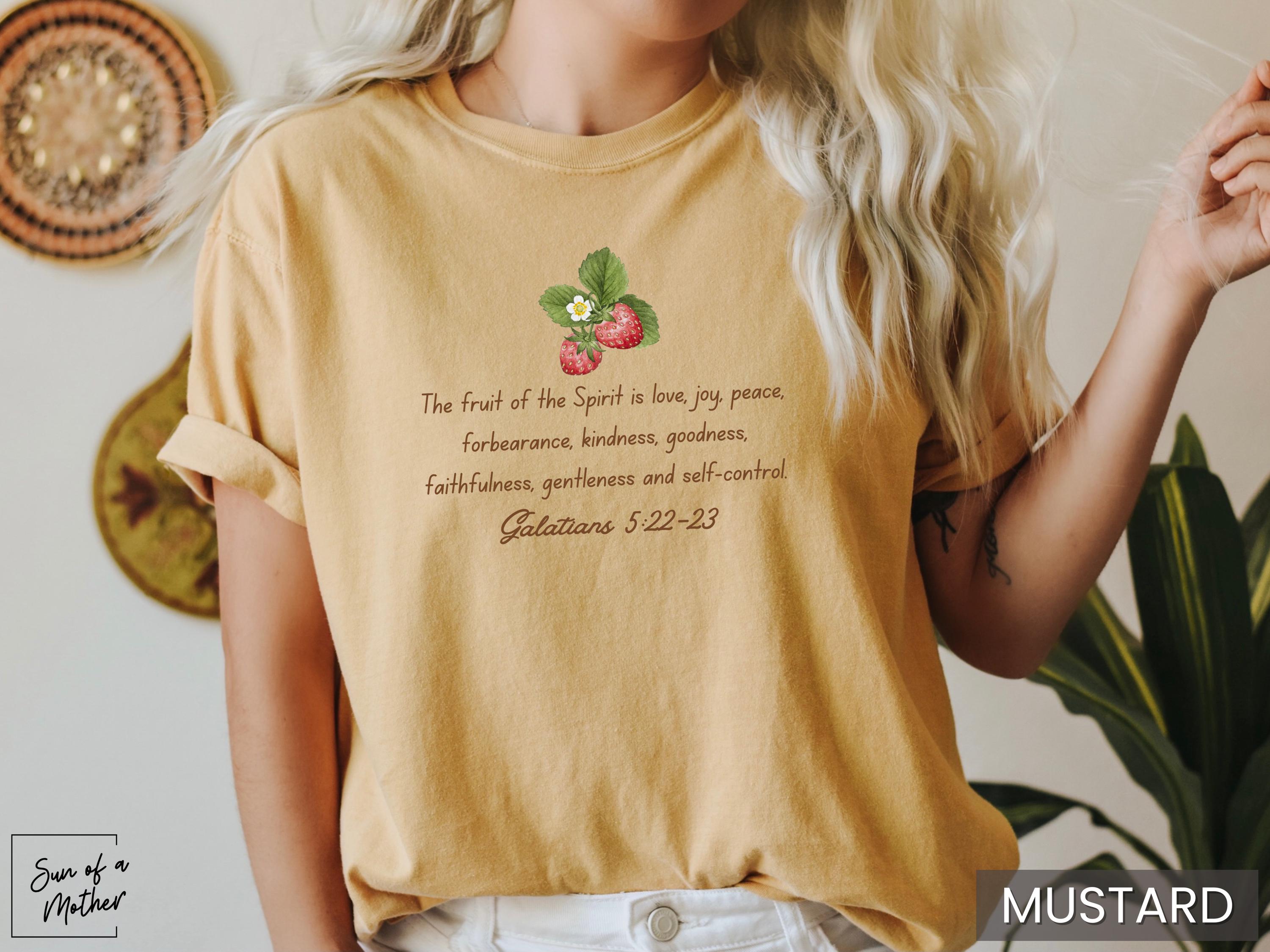 Fruit of the Spirit Shirt Bible Verse Comfort Colors Shirt Strawberry ...