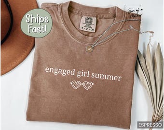 Camiseta de compromiso de colores cómodos, camiseta de verano para comprometidas, camiseta para futura esposa, camiseta para futura novia, atuendo de compromiso, camiseta para comprometidas, camiseta para comprometidas