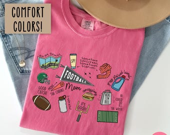 Football Mom Shirt Comfort Colors® Football Shirt Mom Football Shirt Football Mom Gift Football Mama Shirt Football Mom Tshirt for Game Day