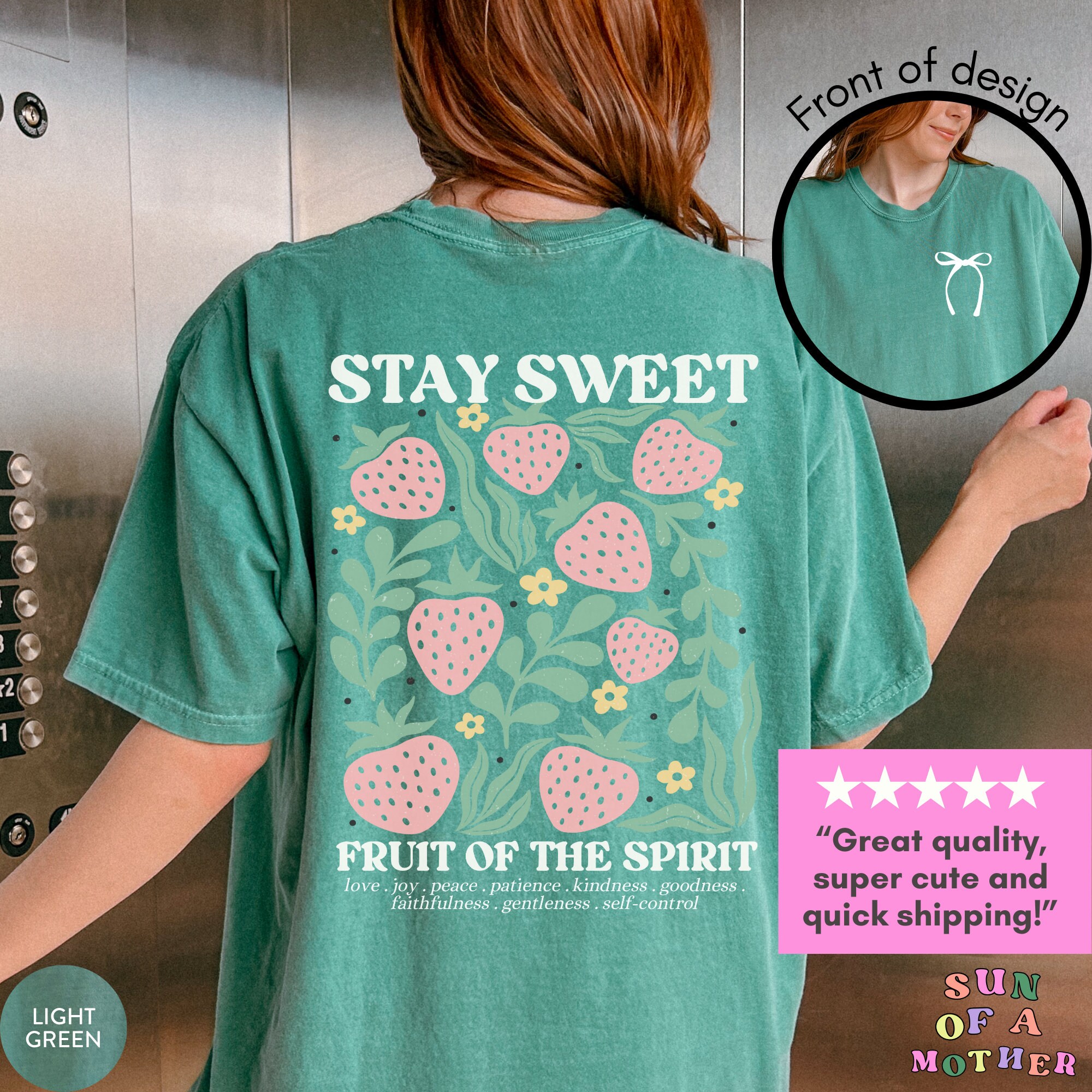 Boho Christian Strawberry Shirt Fruits of the Spirit Bible Verse Shirt ...